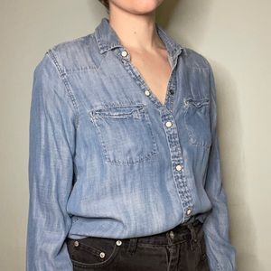 Denim Pearl-Snap Button down